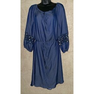 mlle gabrielle Denim Dress(Pit to pit 24”  Waist across 25”
Length 37”)